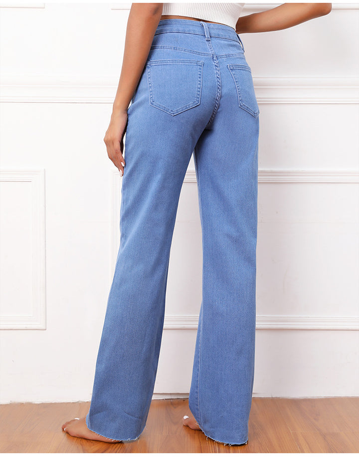 High Waist Wide Leg Denim Pants