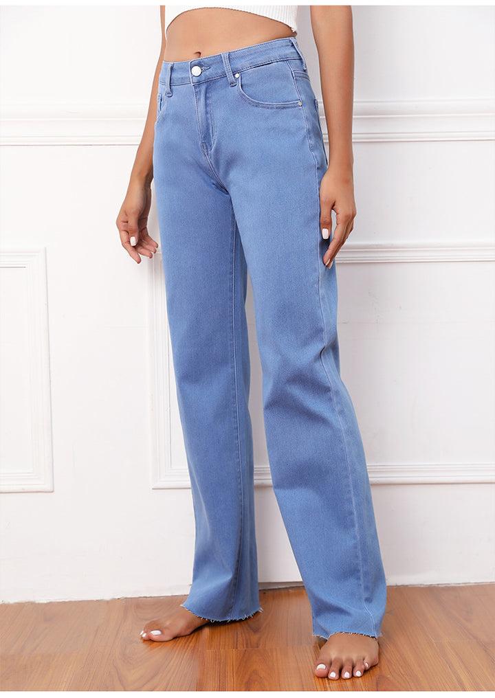 High Waist Wide Leg Denim Pants