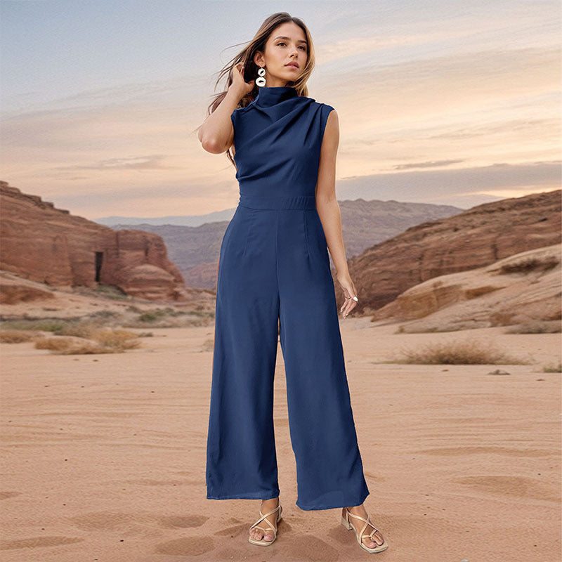 Sleeveless Swing Collar Summer Jumpsuit