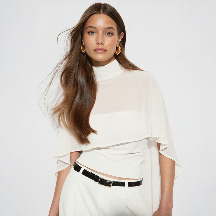 Elegant Chiffon Cape Tube Top