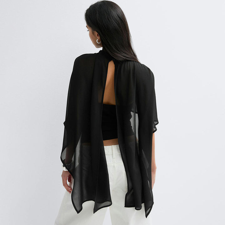 Elegant Chiffon Cape Tube Top