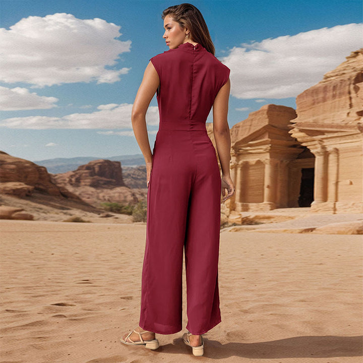 Sleeveless Swing Collar Summer Jumpsuit